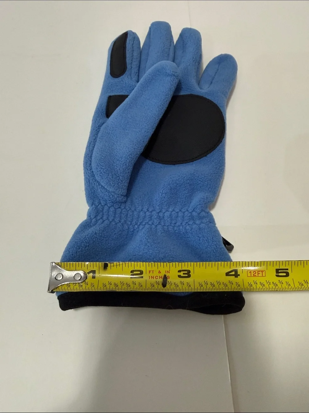 Lands' End Blue Fleece Gloves with Black Trim